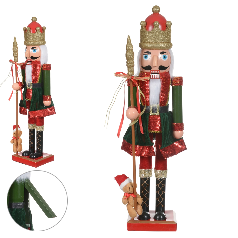 Boneco Natal Quebra Nozes Vermelho/verde 40cm D A