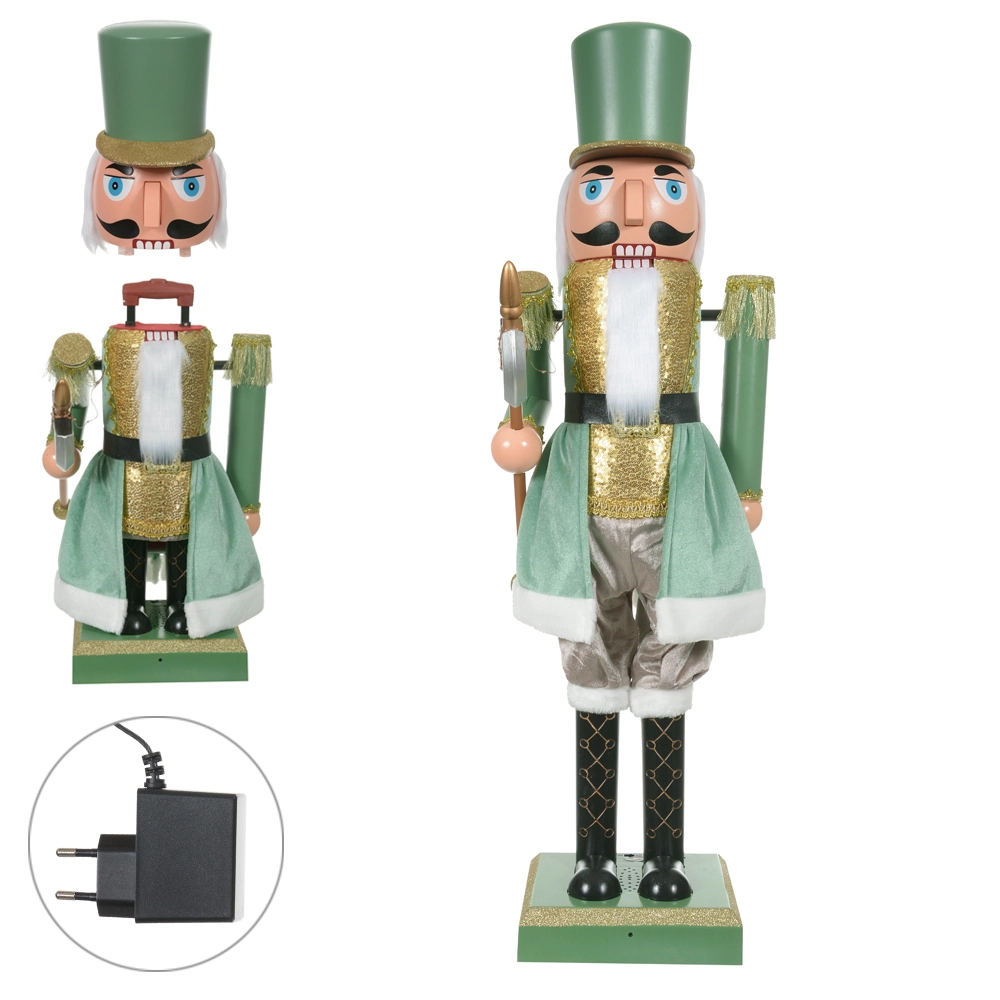 Boneco Natal Quebra Nozes Movimento Som Vde Dour Bivolt 1.1m 48621001 Dea