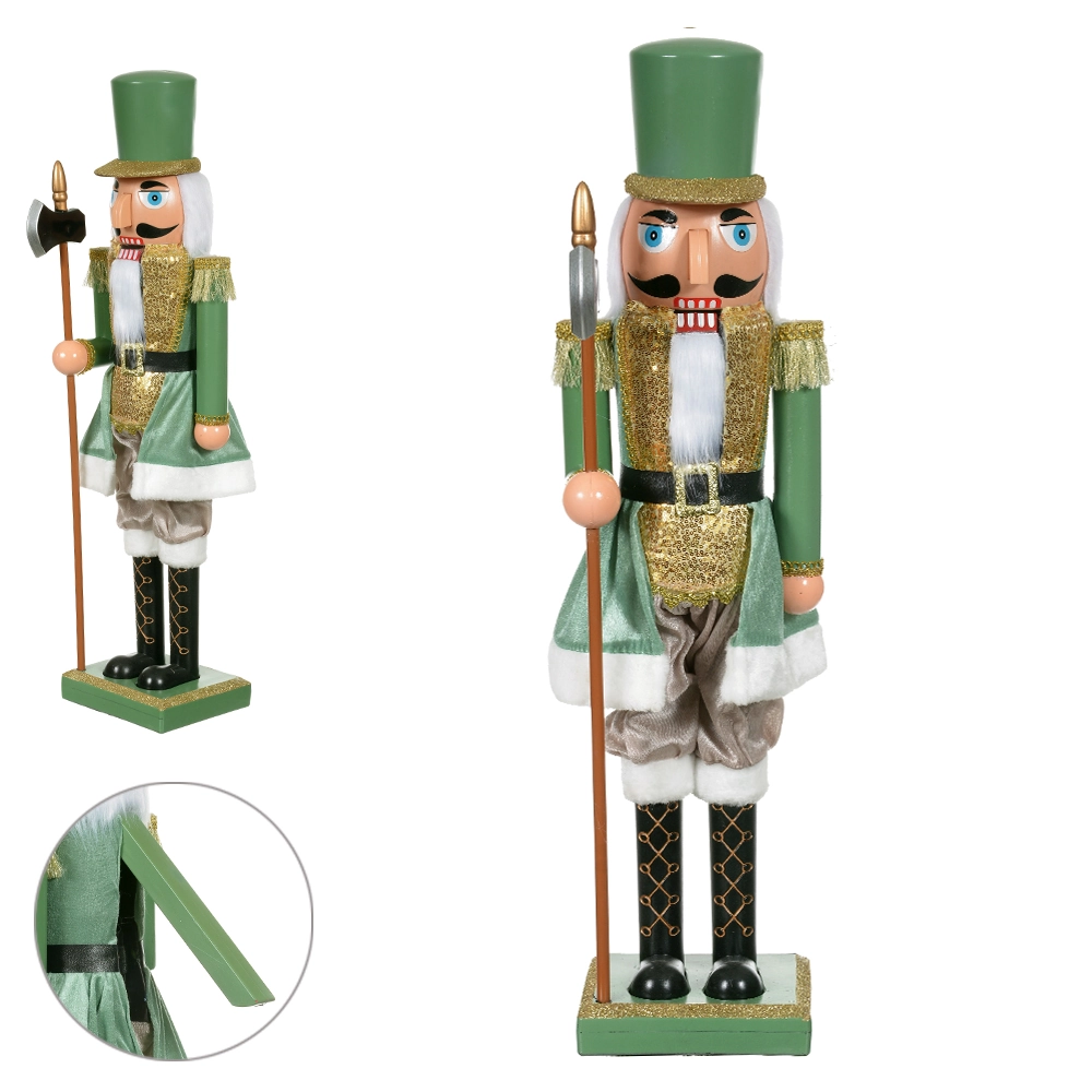 Boneco Natal Quebra Nozes Verde Dourado 80cm 48622001 Dea