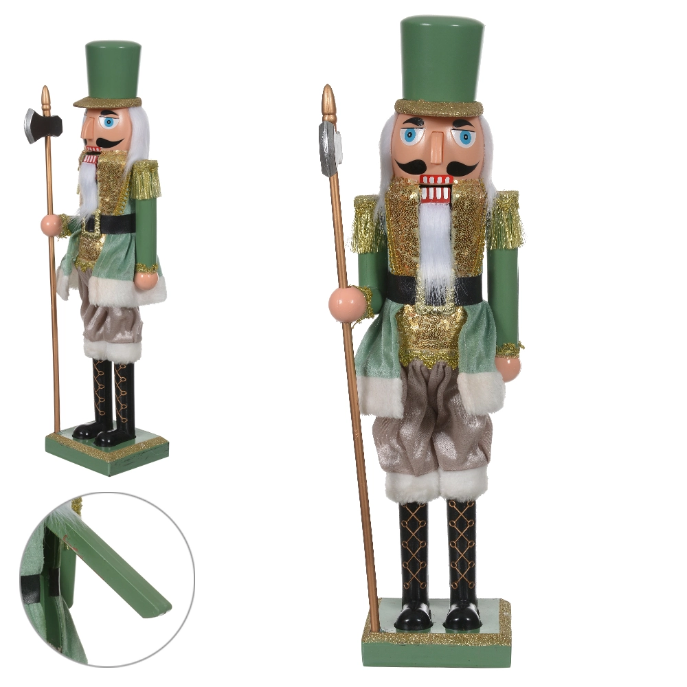 Boneco Natal Quebra Nozes Verde Dourado 60cm 48623001 Dea