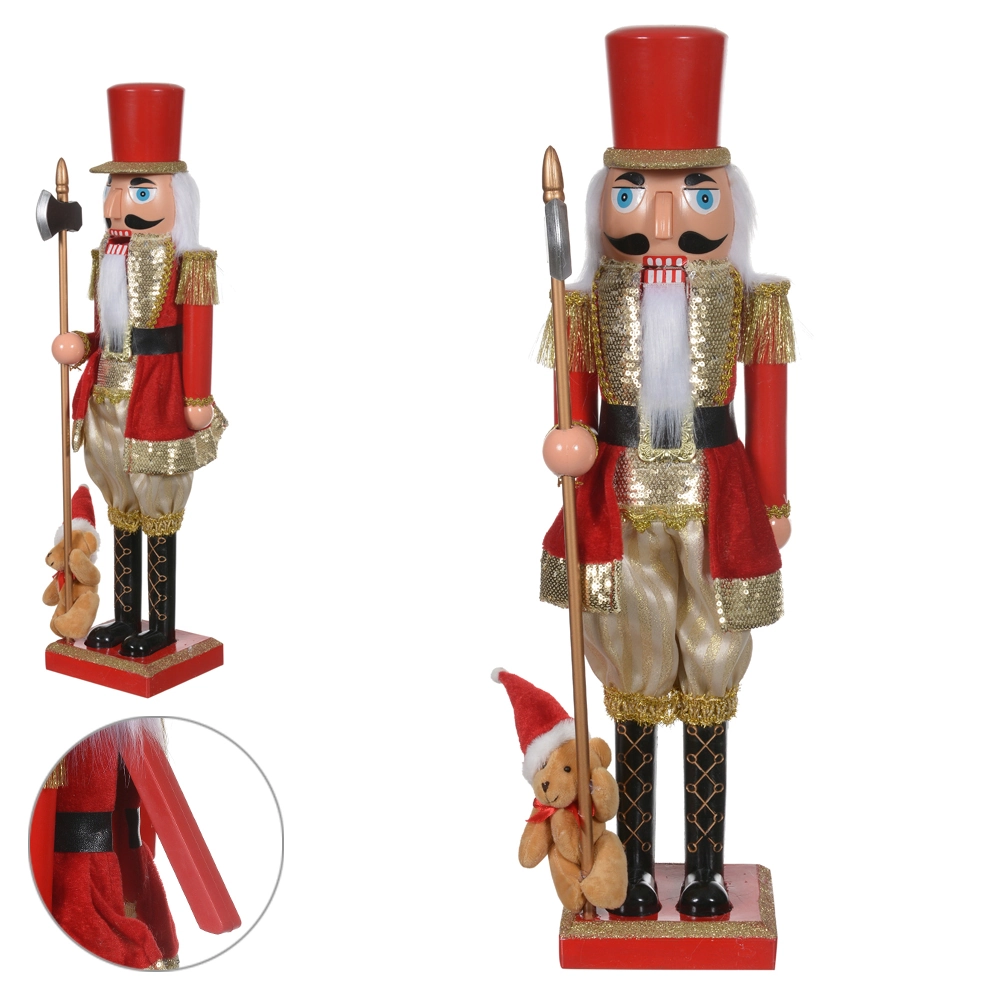 Boneco Natal Quebra Nozes Vermelho Dourado 80cm 48628001 Dea