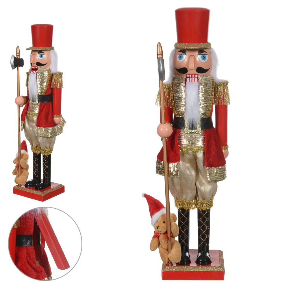 Boneco Natal Quebra Nozes Vermelho/dourado 60cm Dea