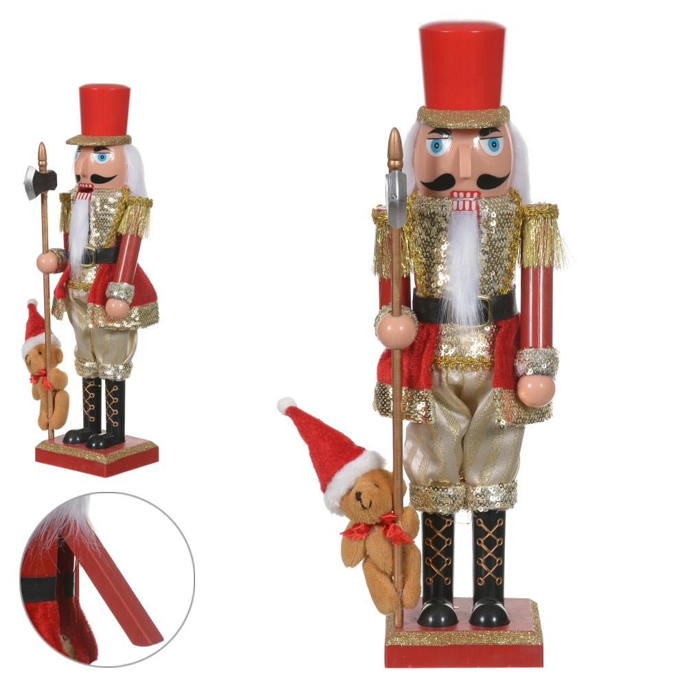 Boneco Natal Quebra Nozes Vermelho/dourado 40cm Dea