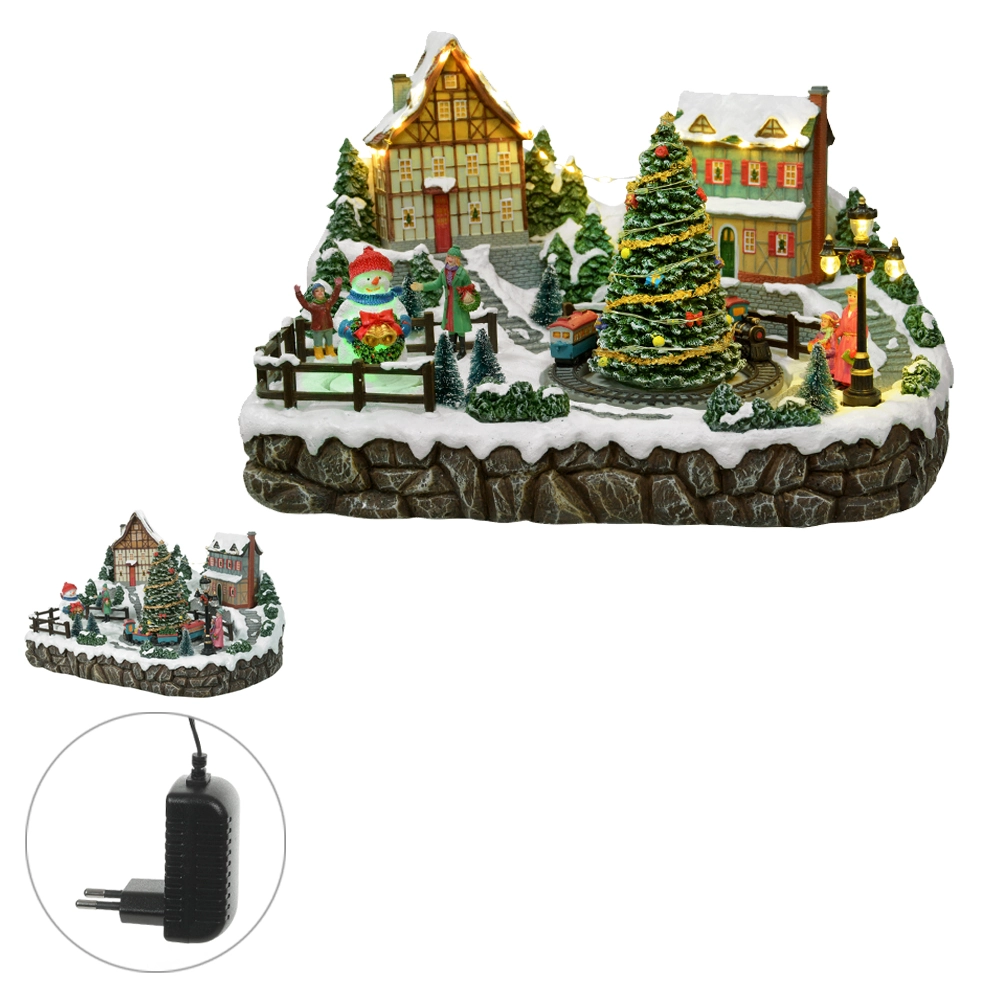 Enfeite Natal Vila Colorido Bivolt 38.5x32x23.5cm 48748001 Dea