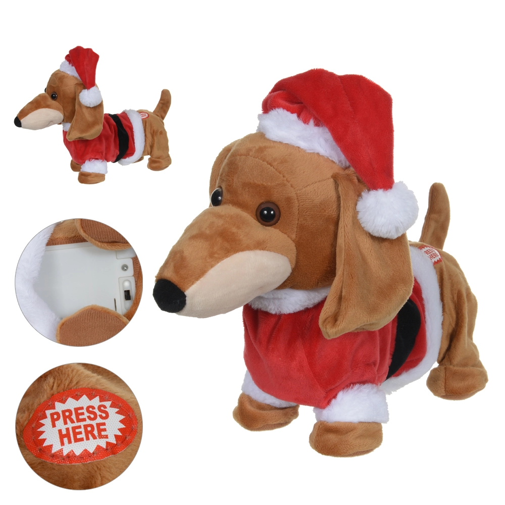 Cachorro Natal Animado Cmovimento E Som Vermelho 30cm 48775001 Dea