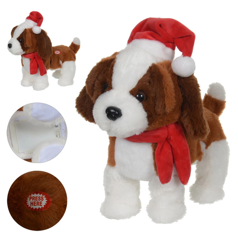 Cachorro Natal Animado Cmovimento E Som Vermelho 29cm 48780001 Dea