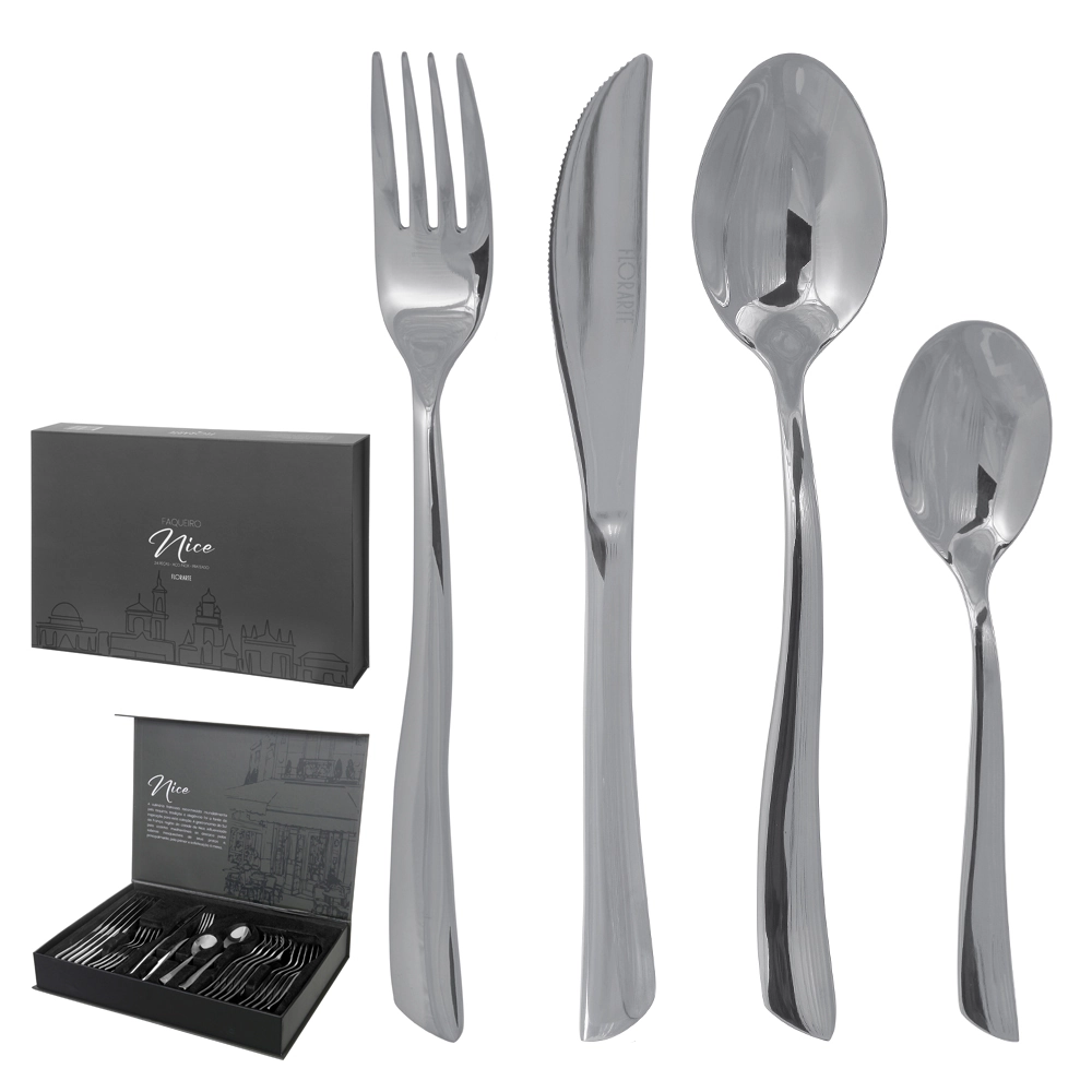 Faqueiro Nice Aco Inox Prata 24un 48839001 Dea