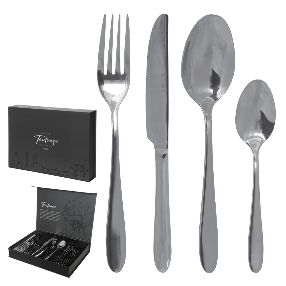 Faqueiro Toulouse Aco Inox Prata 24un 48850001 Dea