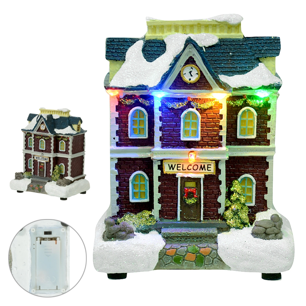 Enfeite Natal Casa Colorido Pilha 10.5x7.5x12.5cm 48903001 Dea