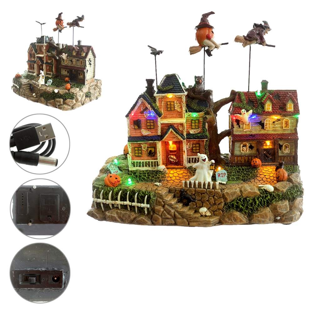 Enfeite Vila Halloween Usb Colorido 28x16.5x26.5cm 48949001 Dea