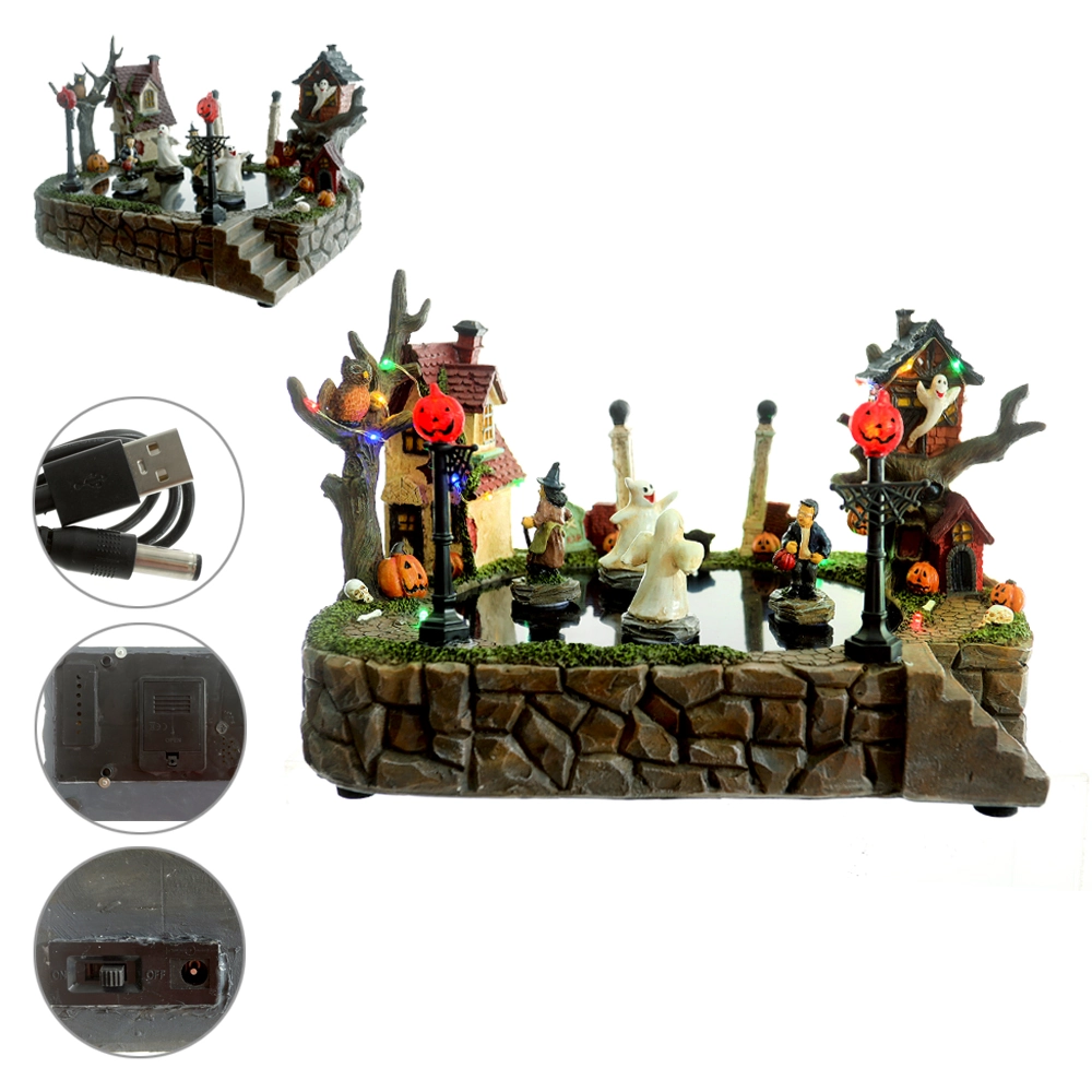 Enfeite Vila Halloween Usb Colorido 30.5x19x19.5cm 48951001 Dea