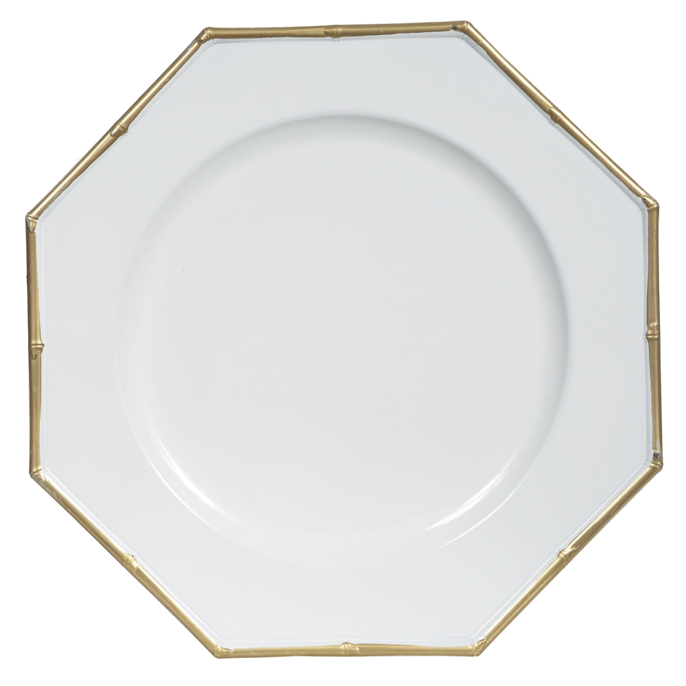Sousplat Plastico Branco Dourado 33d 48970001 Dea