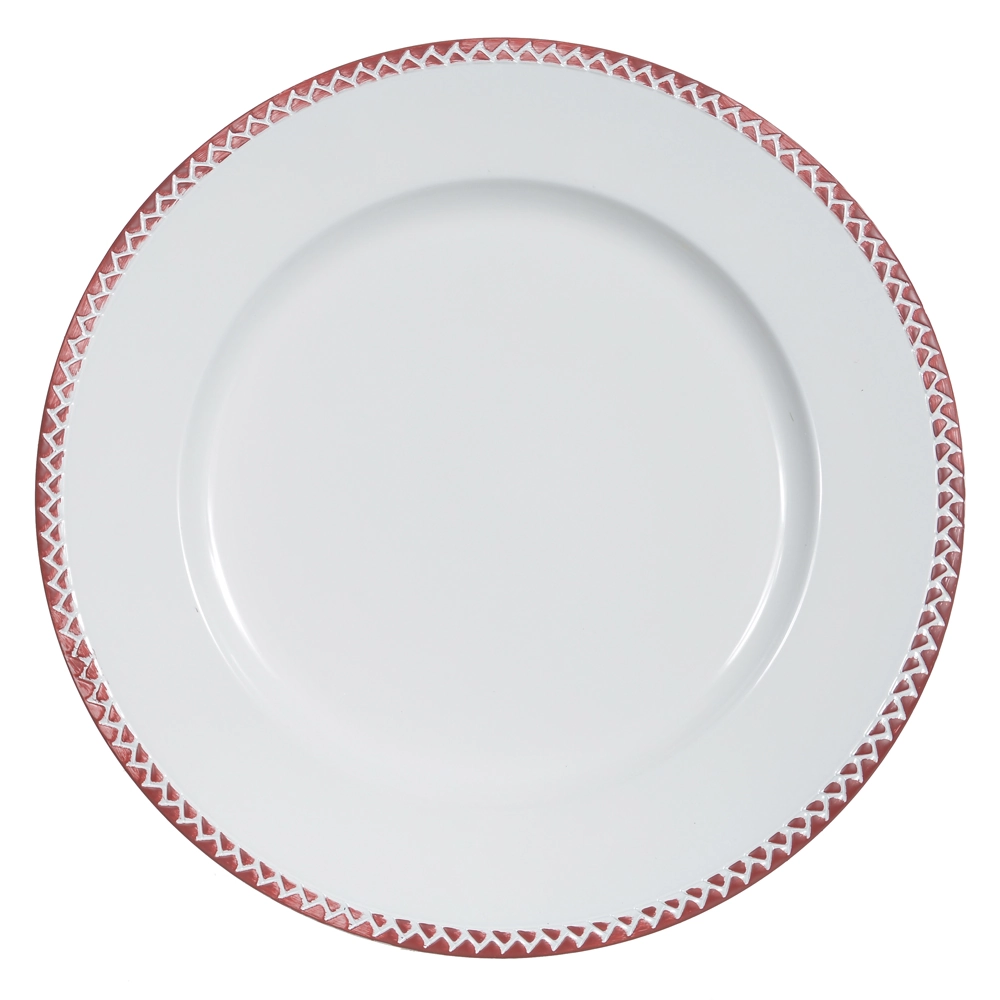 Sousplat Plastico Branco Vermelho 33d 48971001 Dea
