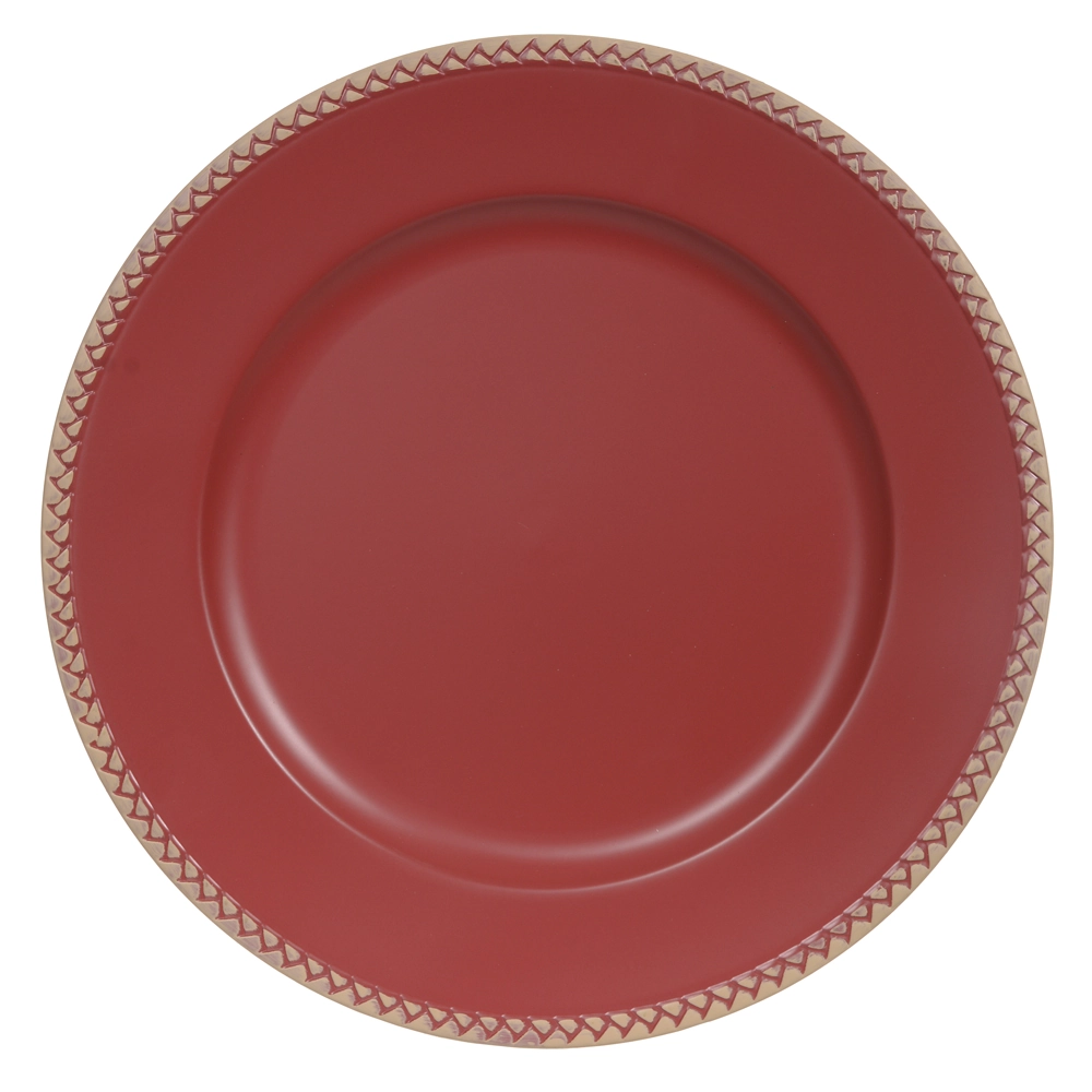 Sousplat Plastico Vermelho Bege 33d 48971003 Dea