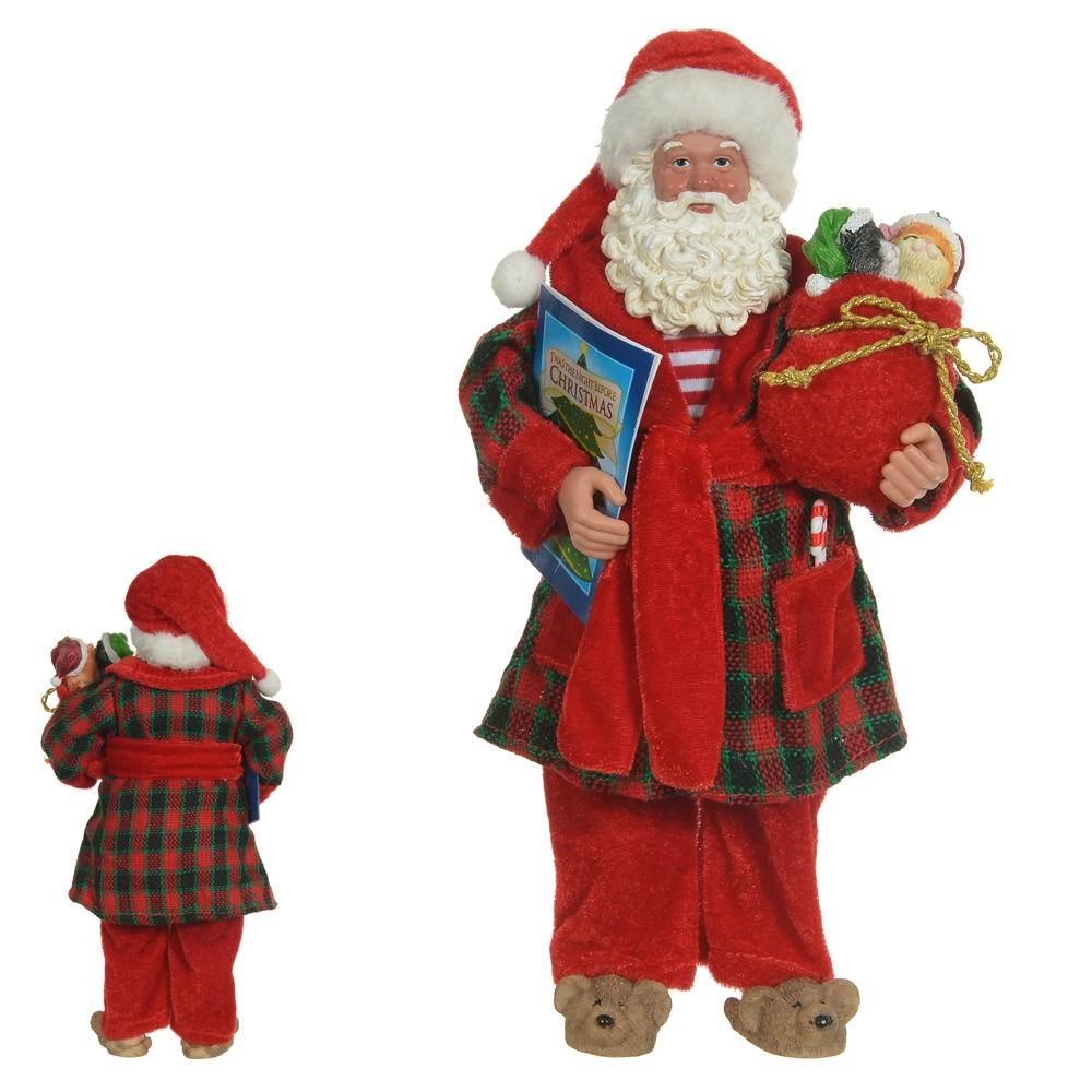 Resina Natal Papai Noel Pijama Vermelho 27.5cm 48977001 Dea