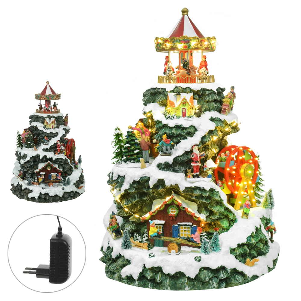 Enfeite Natal Vila Colorido Bivolt 35x35x51cm 49332001 Dea