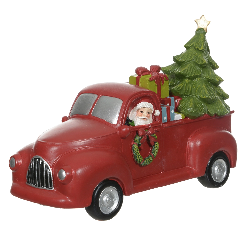 Resina Natal Carro Noel Vermelho 25x12x16cm 49371001 Dea