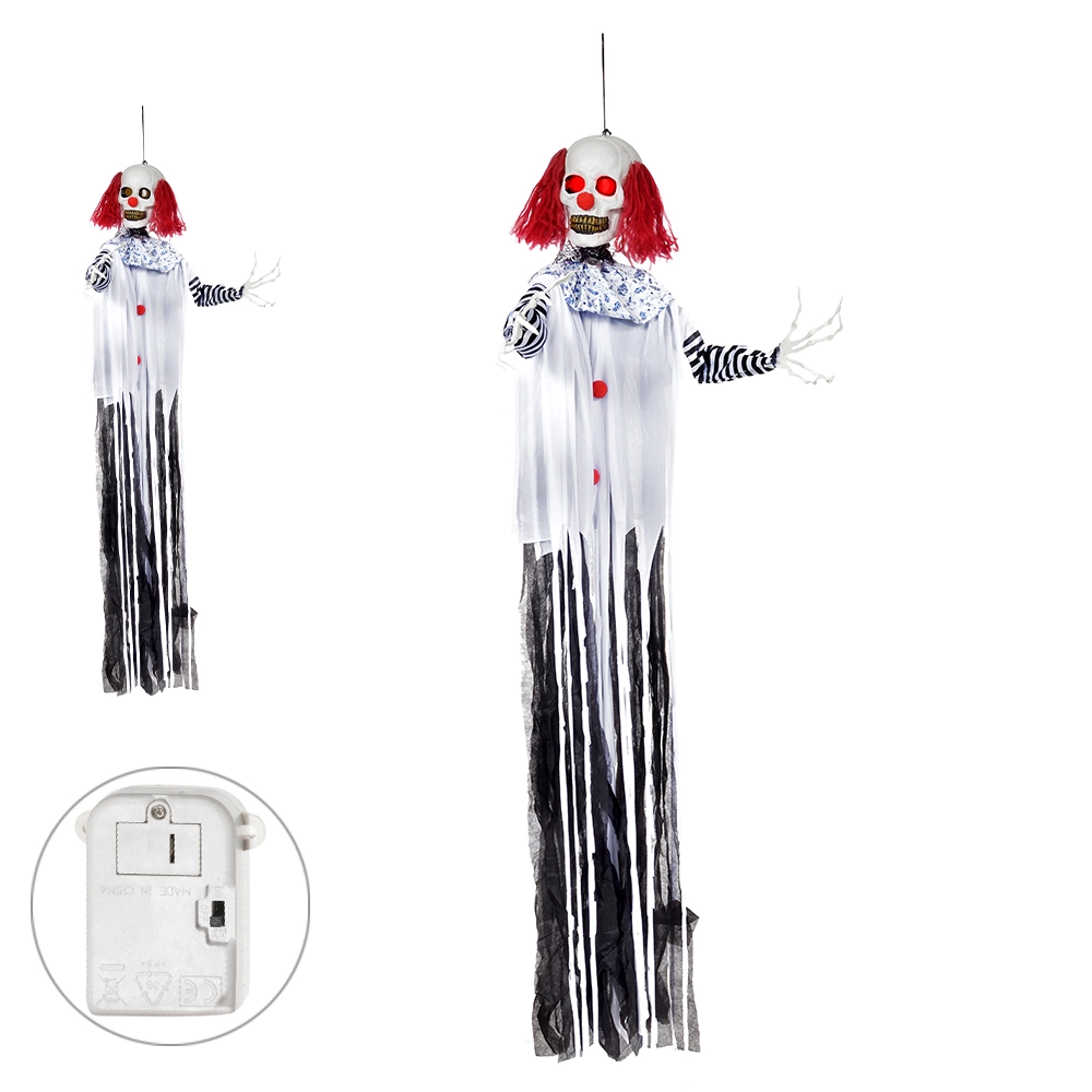 Palhaco Halloween Som Sensor Movimento Bateria Bco 1.6x1.16m 49648001 Dea