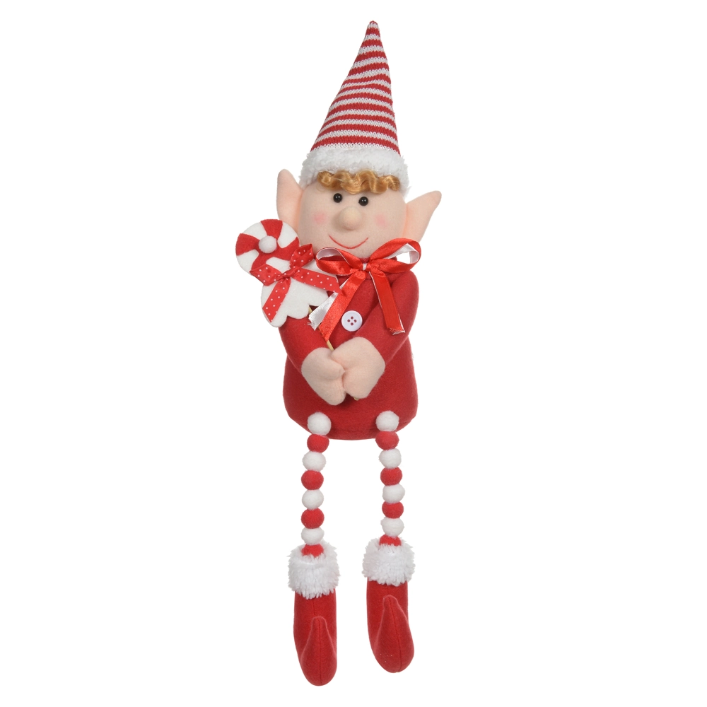 Boneco Natal Elfo Sentado Vermelho 47cm 49700001 Dea