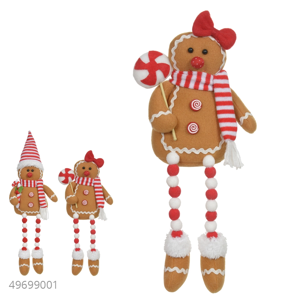 Boneco Natal Gingerbread Bege Vermelho 36cm 49698001 Dea