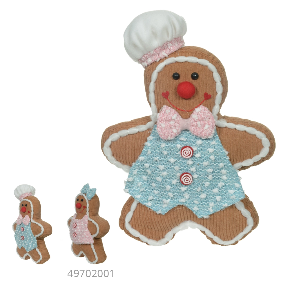 Boneco Natal Gingerbread Em Pe Azul 30cm 49701001 Dea
