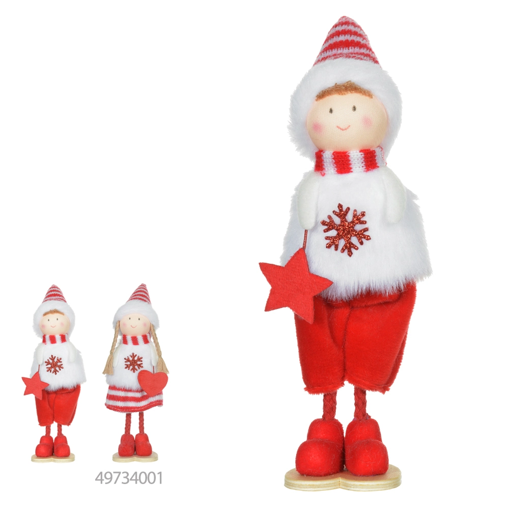 Boneco Natal Menino Em Pe Verm Bco 20cm 49732001 Dea