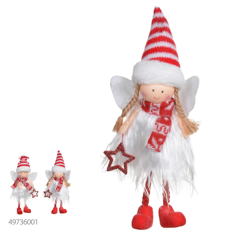 Enfeite Pendurar Natal Menina Verm Bco 18cm 49741001 Dea