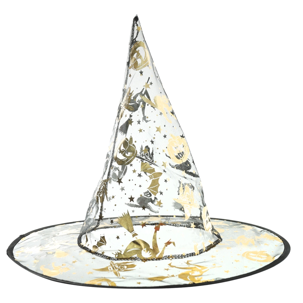 Chapeu Bruxa Halloween Preto Dourado 34cm 49866001 Dea
