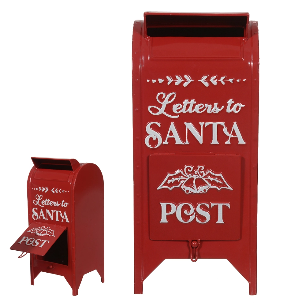 Natal Caixa Correio Decor 32.7x15x15cm Vermelho Branco 49873001 Dea