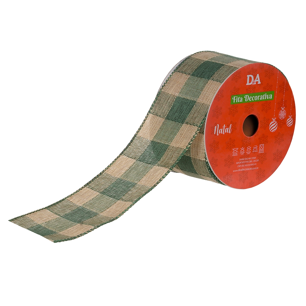 Fita Aramada Xadrez Costura Vde Bg 6.5cmx9.14m 50033002 Dea