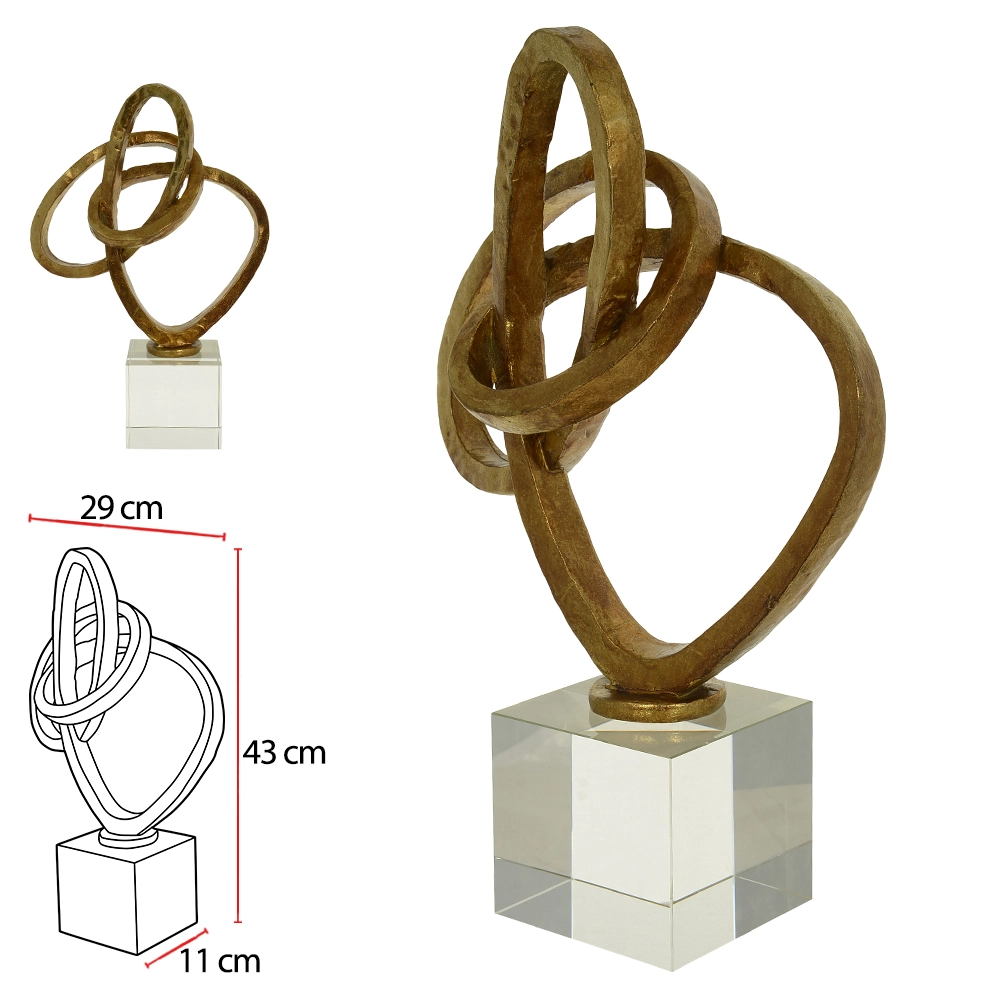 Escultura Poliresina Dourada 43x29x11cm 50156001 Dea