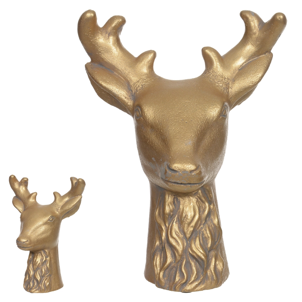 Escultura Cimento Busto Rena Dourado 23x17.5x13cm 50314001 Dea