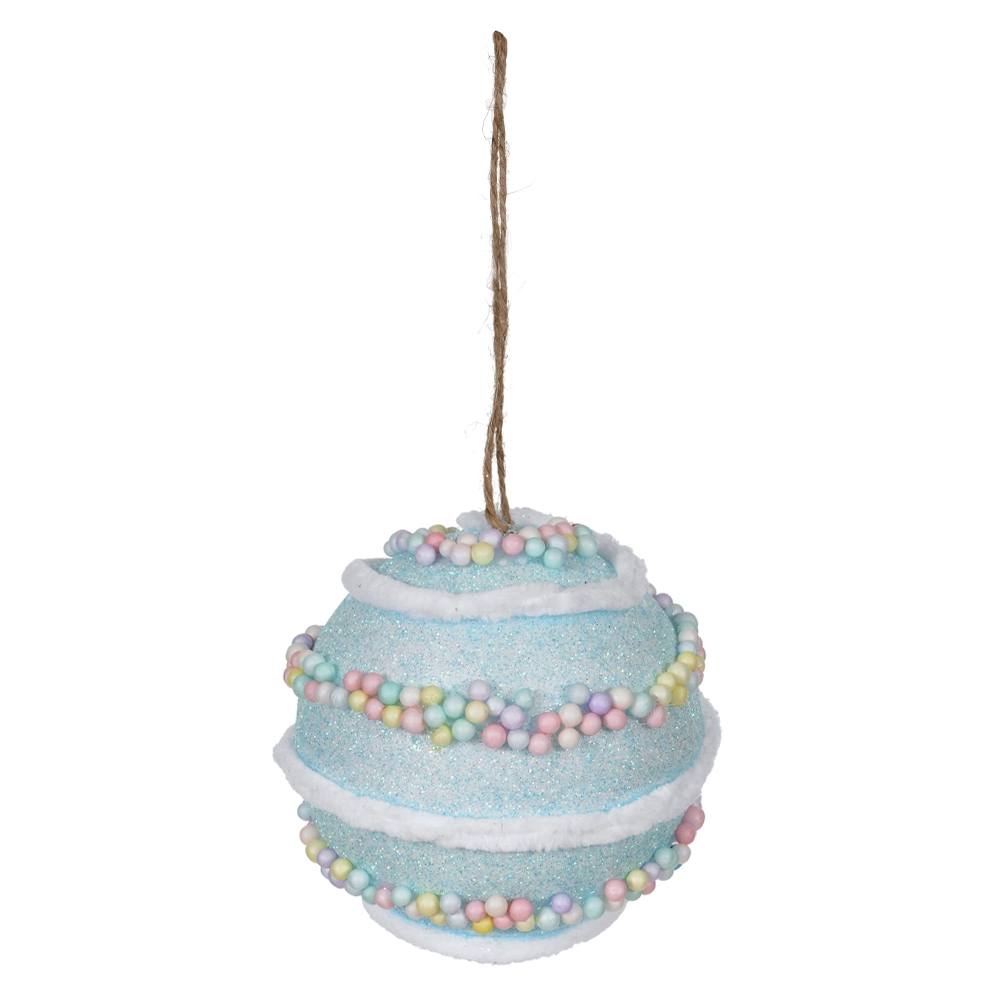 Bola Decorada Natal Candyland Azul Claro 10cm 50529003 Dea
