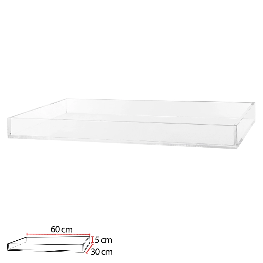 Bandeja Acrilico Transp 8mm 5x60x30cm 50540001 Dea