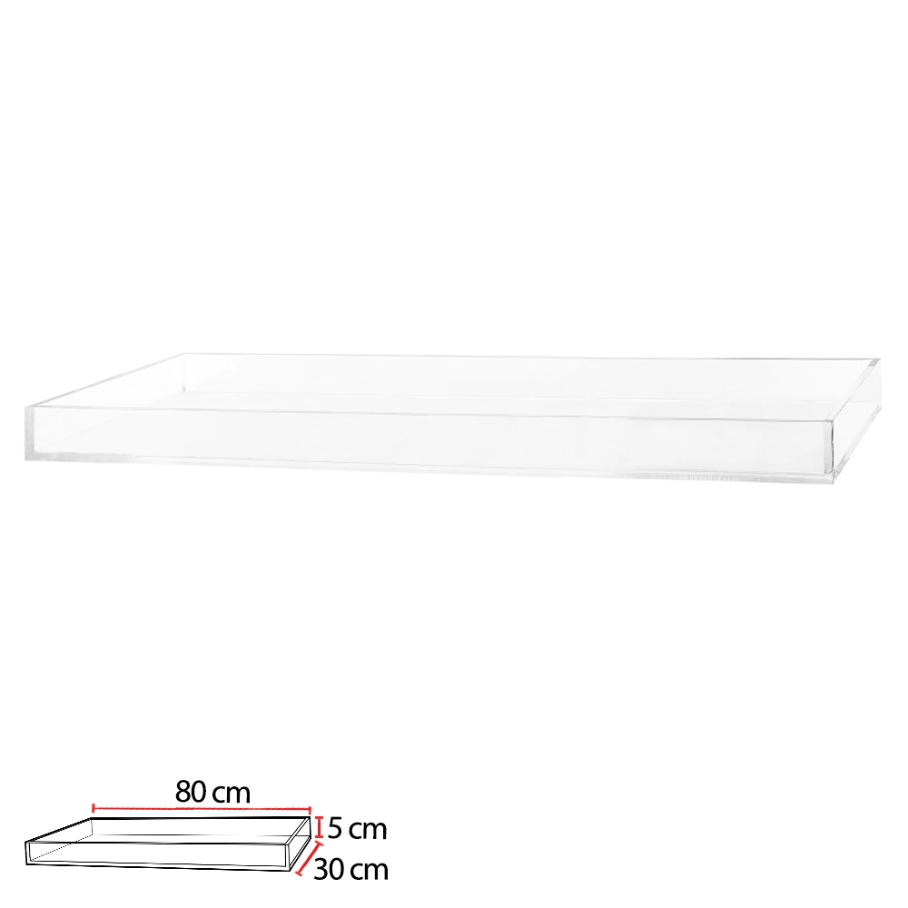 Bandeja Acrilico Transp 8mm 5x80x30cm 50541001 Dea