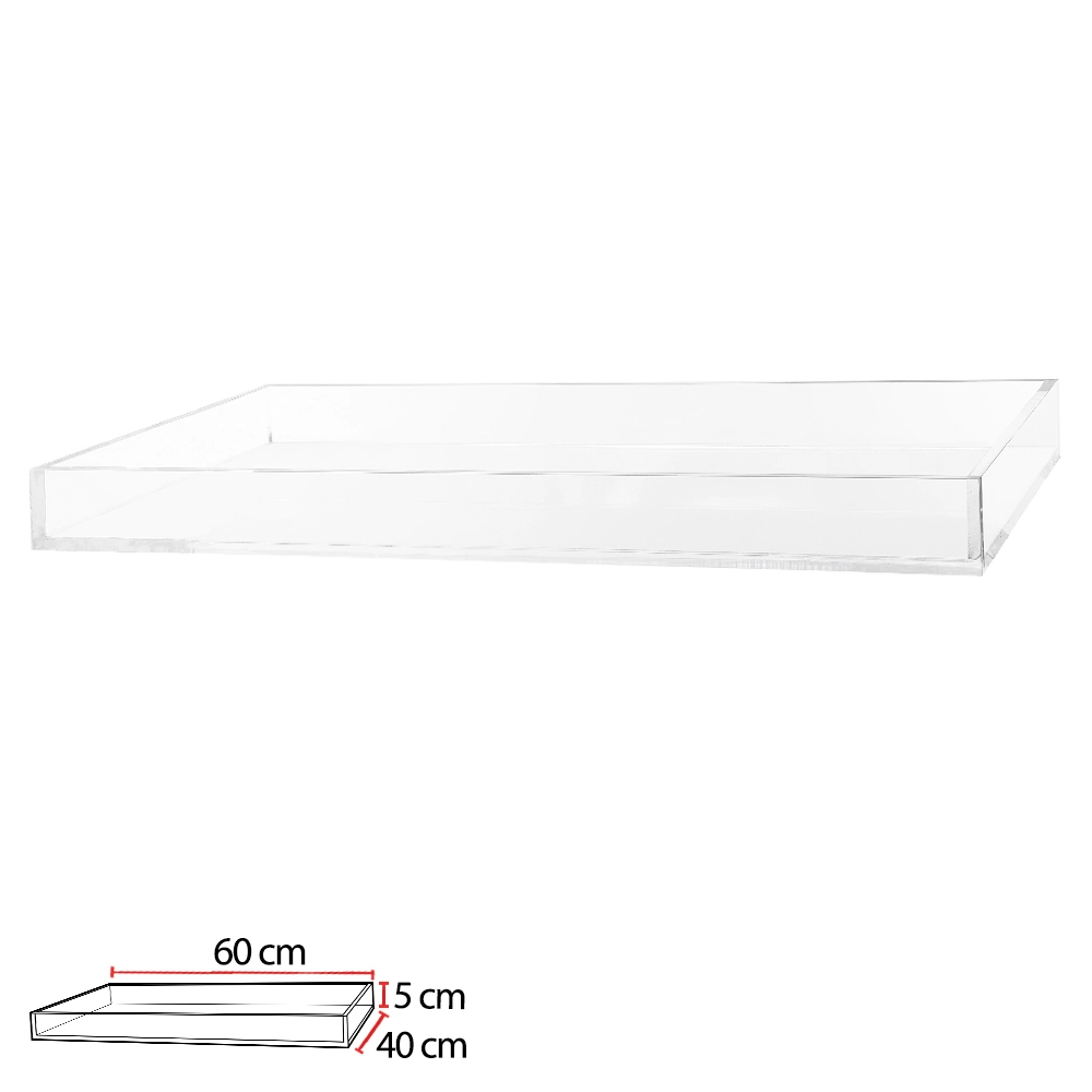 Bandeja Acrilico Transp 8mm 5x60x40cm 50542001 Dea