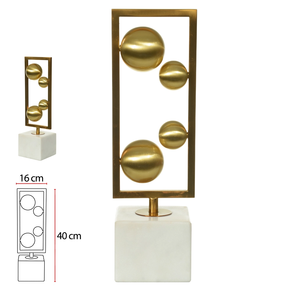 Escultura Metal Dourada 35.5x16x16cm 50568001 Dea