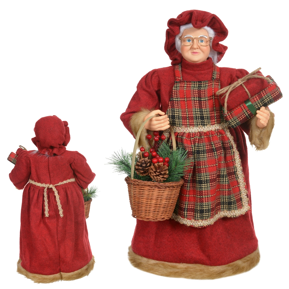 Mamae Noel Natal Em Pe Vermelho Verde 60cm 50592001 Dea