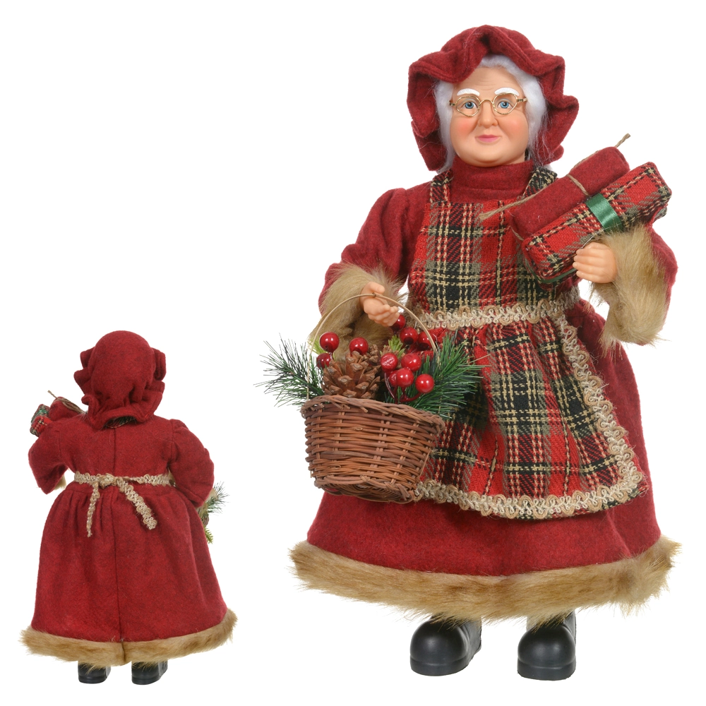 Mamae Noel Natal Em Pe Vermelho Verde 45cm 50594001 Dea