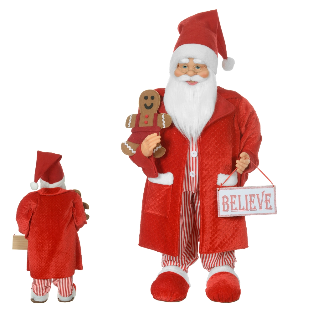 Papai Noel Natal Pijama Em Pe Vermelho 80cm 50605001 Dea