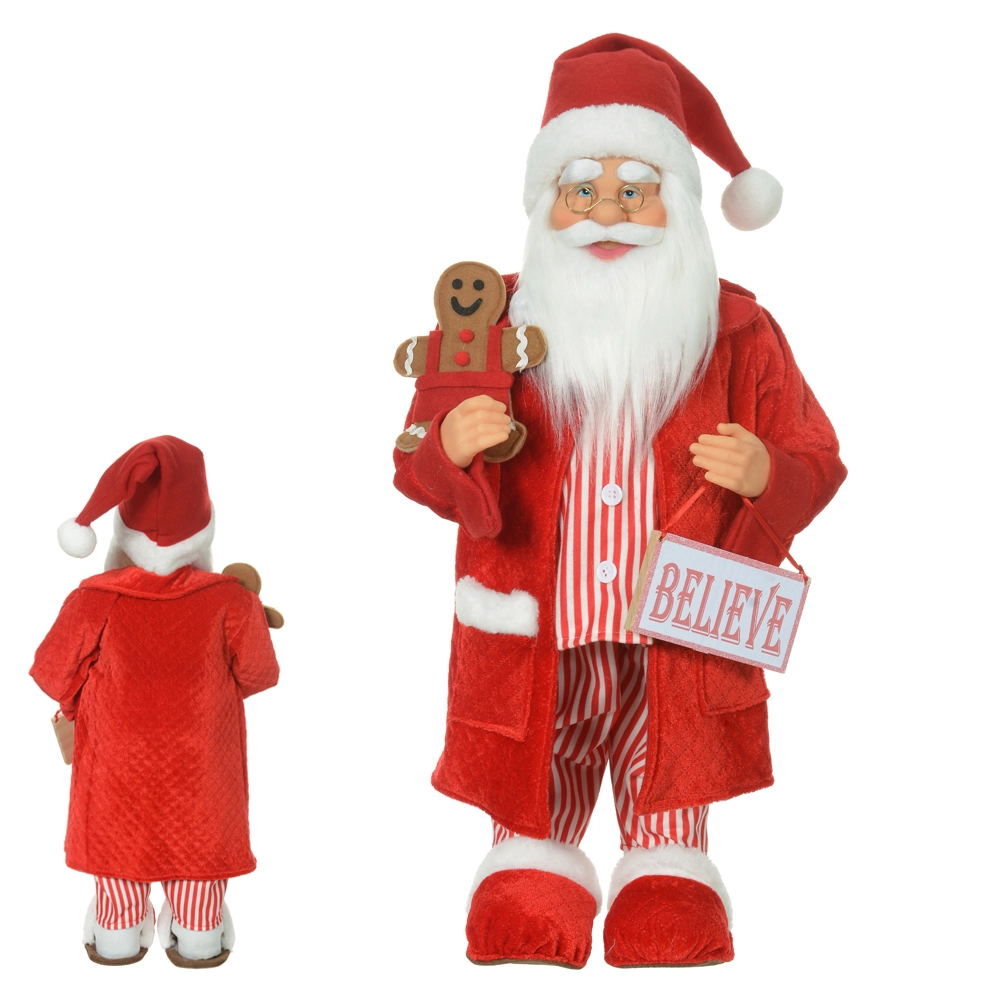 Papai Noel Natal Pijama Em Pe Vermelho 60cm 50606001 Dea