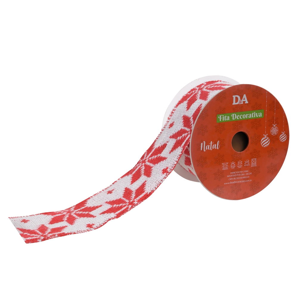 Fita Aramada Tricot Costura Bco Verm 6.3cbx5m 50635001 Dea