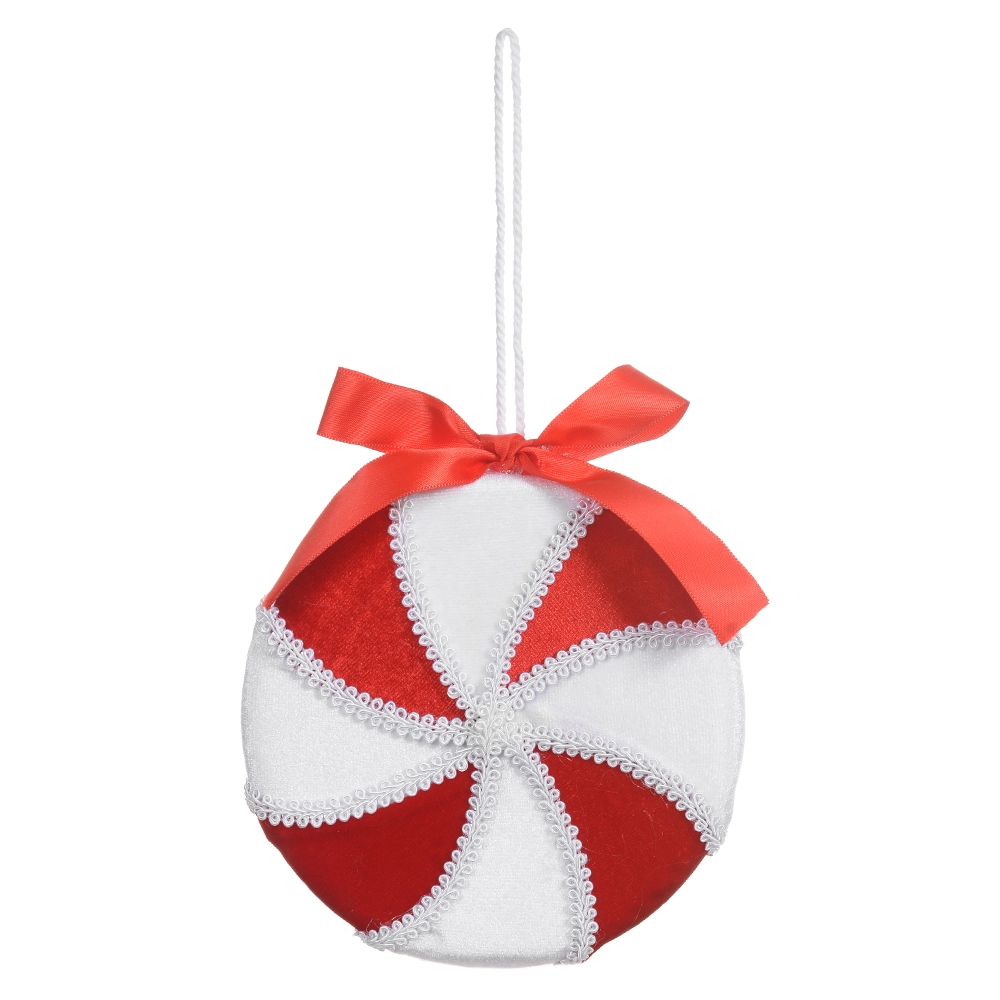 Enfeite Natal Bombom Vermelho Branco 14cm 50729001 Dea