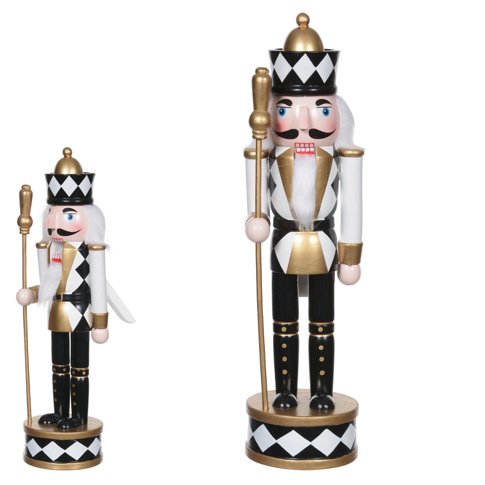 Boneco Natal Quebra Nozes Pe Preto Dourado 30cm 50891001 Dea