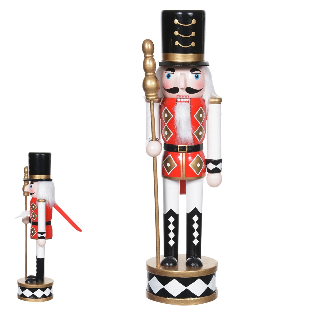 Boneco Natal Quebra Nozes Pe Preto Dourado 30cm 50893001 Dea