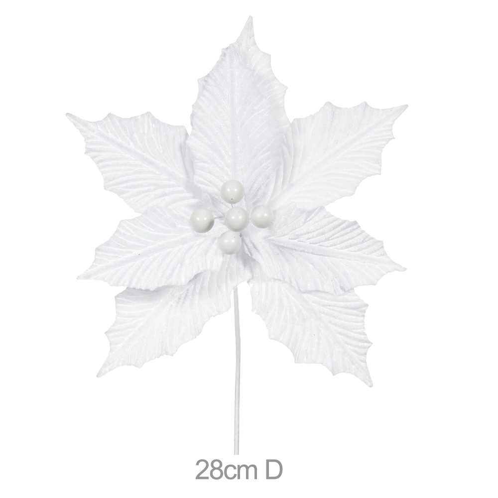 Flor Natal Aveludado Branco 26cm 49806004 Dea