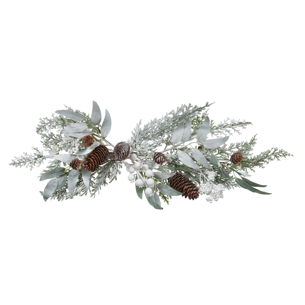 Meia Guirlanda Berry Pinha Branco 62cm 50967001 Dea