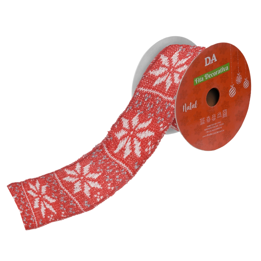 Fita Aramada Tricot Costura Verm Bco 6.3cbx5m 51001001 Dea