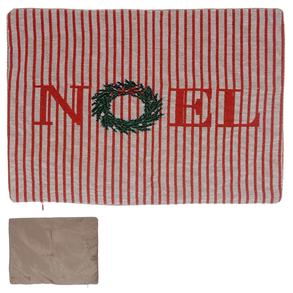 Capa Almofada Natal Tecido Verm Bco 32x48cm 51288001 Dea