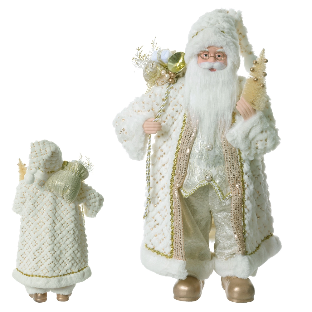Boneco Natal Papai Noel Pe Dourado 60cm 51430001 Dea